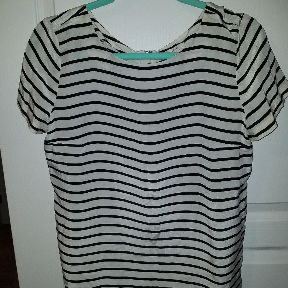 J. Crew Silk Striped Blouse